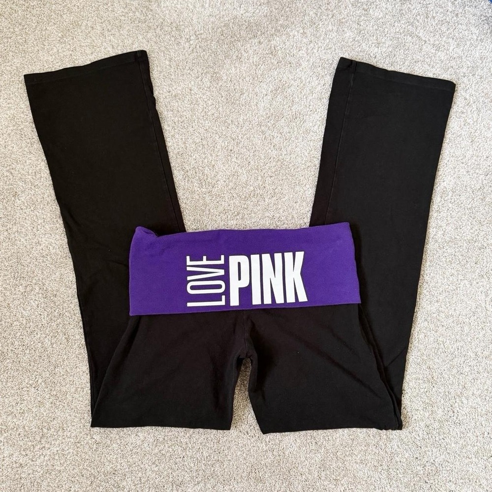 2013 VS PINK Yoga Foldover Flare Leg Yoga Pants Size M